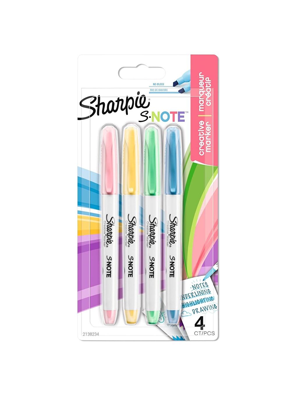 Sharpie Snote 4 lü Kreatif Permanent Marker Kesik Uç S-2138234