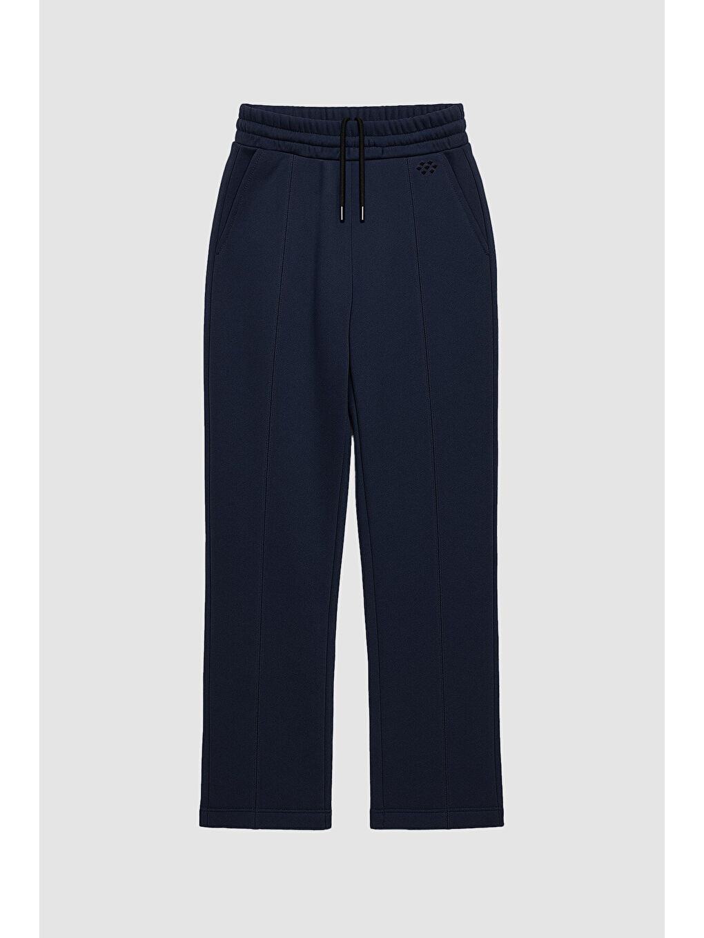 Lacivert Geniş Paça Ön Dikiş Detaylı Battal Büyük Beden Kadın Eşofman Altı - 94654-1