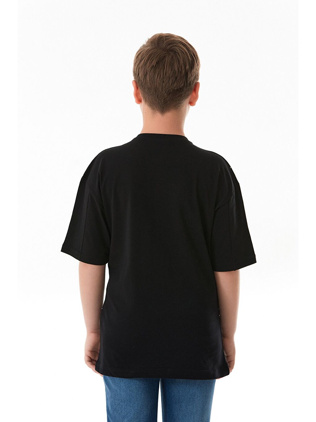 Siyah Kaplan Baskılı Erkek Çocuk Tişört-3