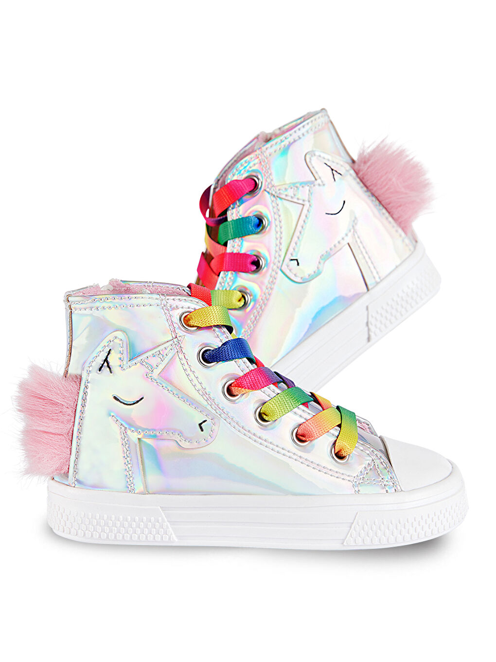 Denokids Metalik Unicorn Hologramlı Kız Sneakers