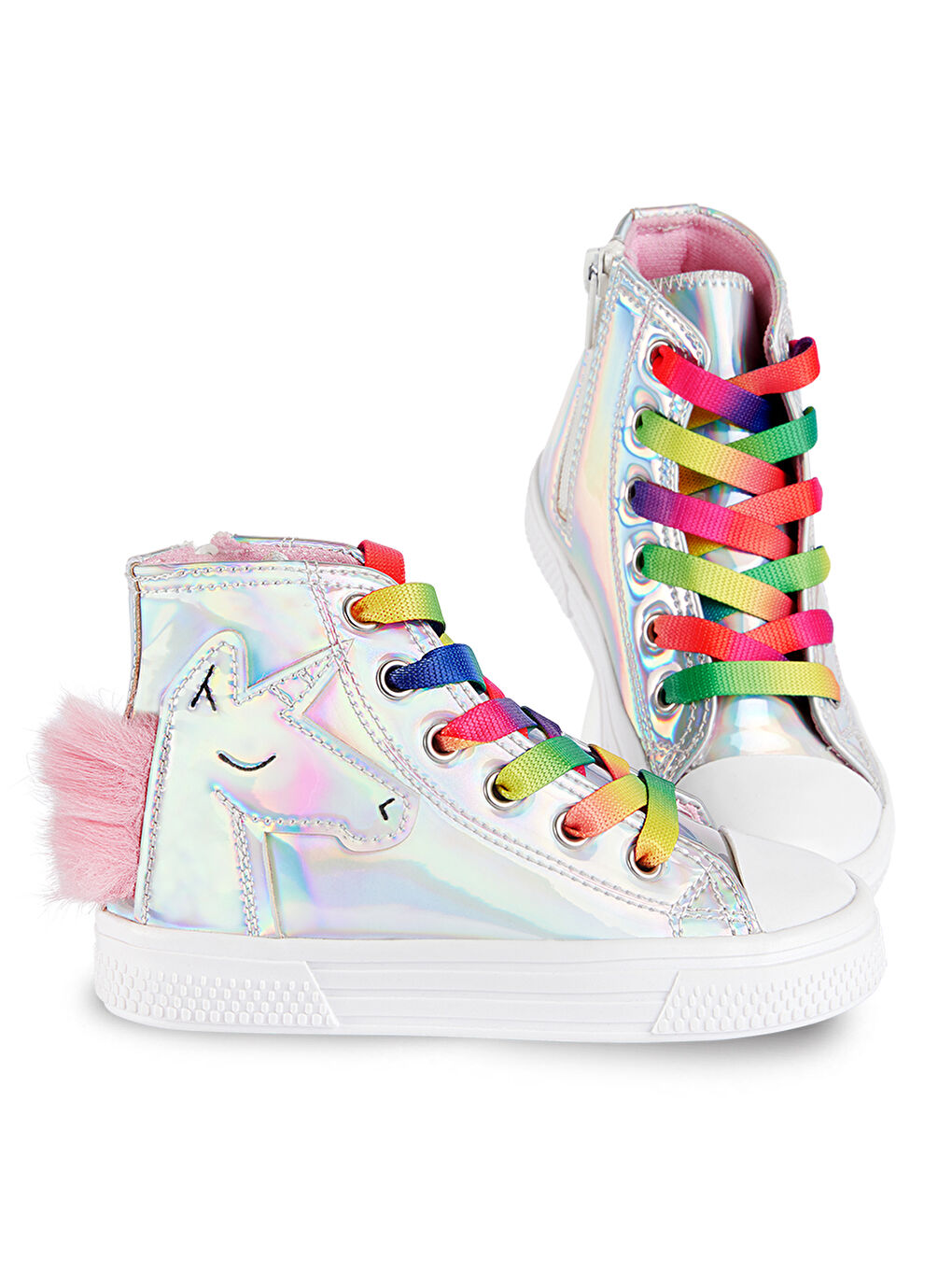 Denokids Metalik Unicorn Hologramlı Kız Sneakers - 1