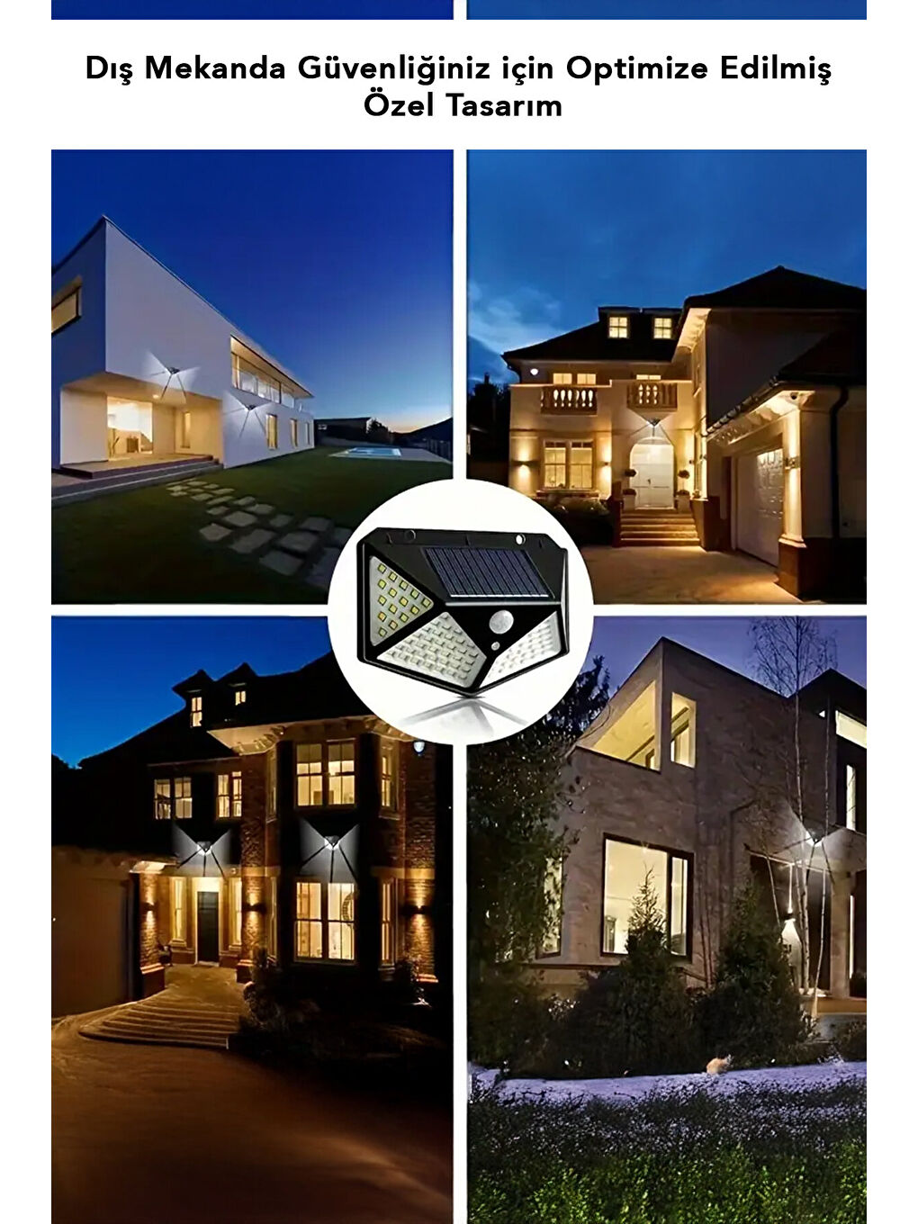 Siyah 20 Adet Güneş Enerjili Duvar Lambası-4