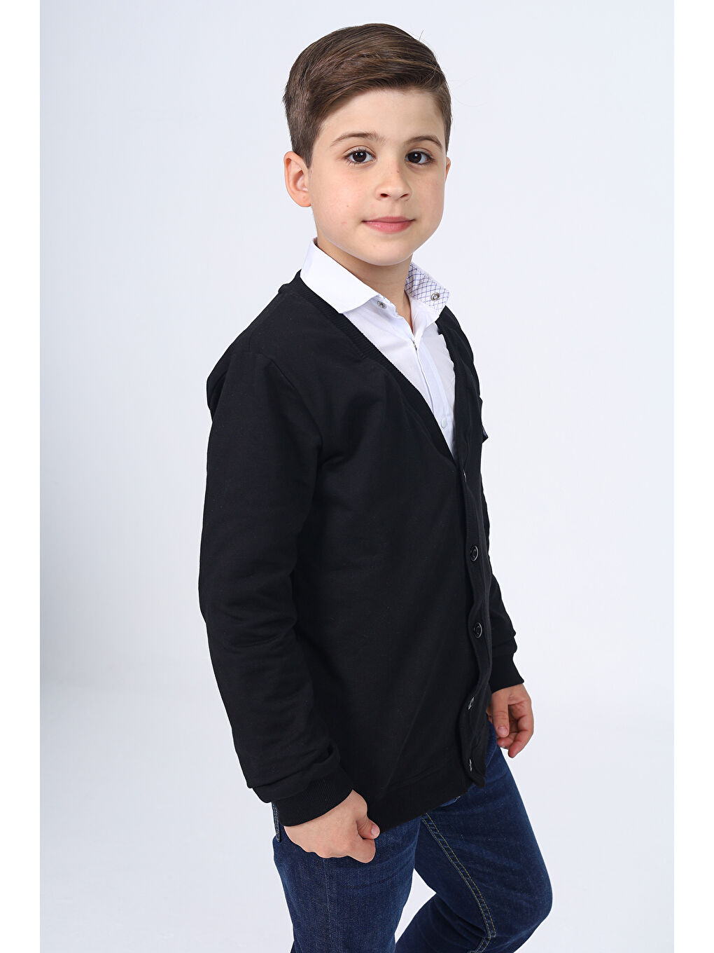 Siyah Erkek Çocuk Okul Hırka-1