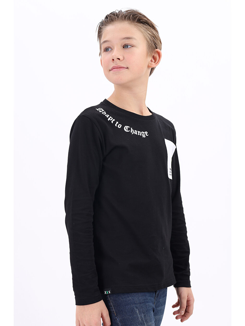 Siyah Erkek Çocuk Baskılı Tişört-2