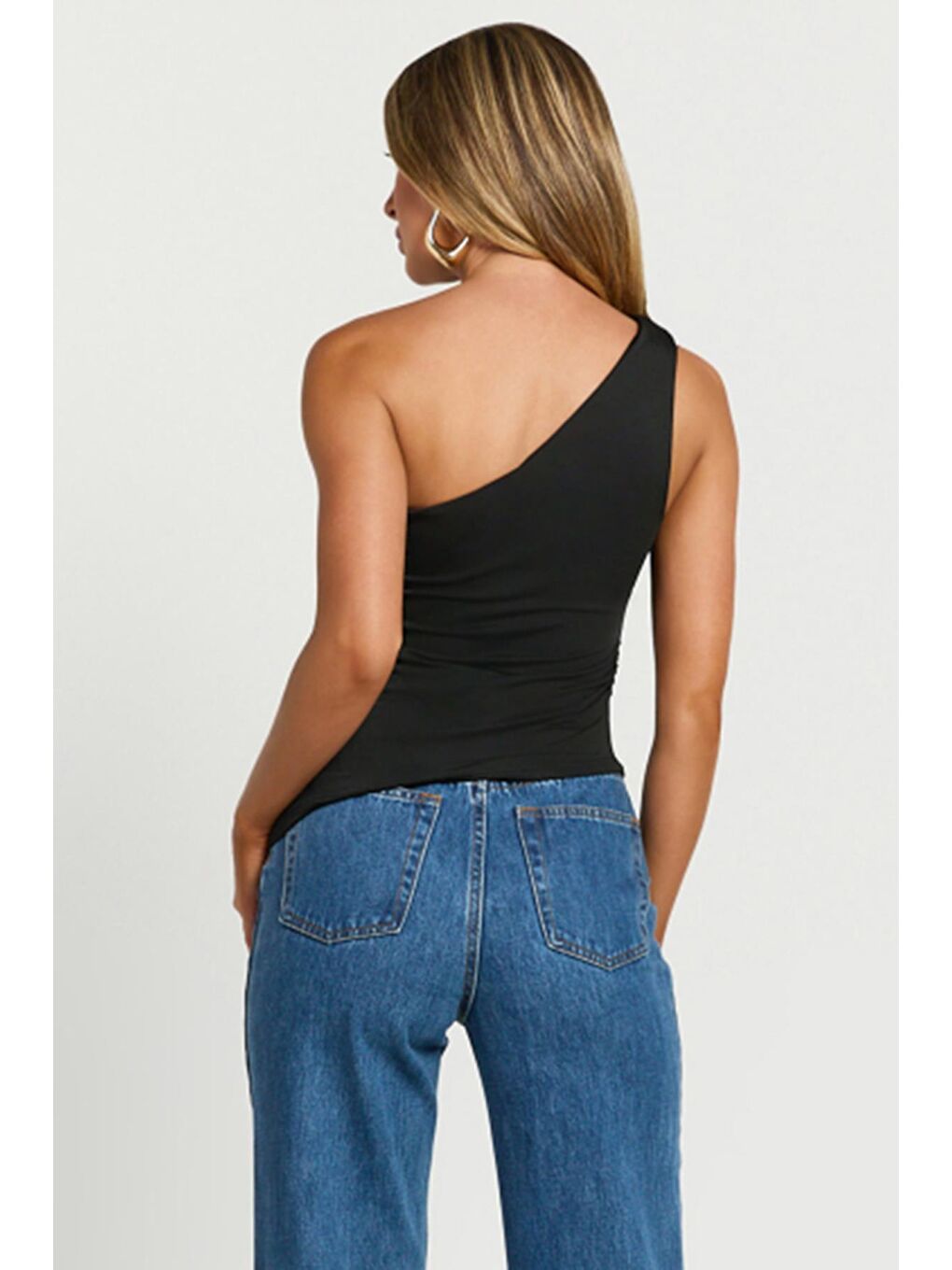 Siyah Tek Omuzlu Basic Kadın Body Mg2498-3