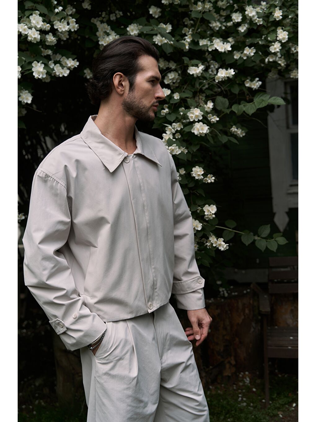 Sergio Kemer Detay Gri Erkek Ceket-5