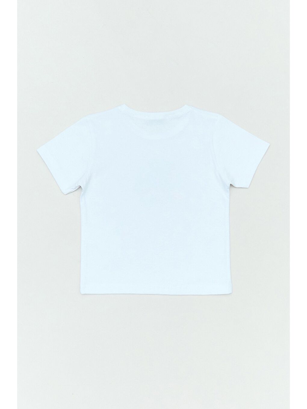 Beyaz %100 Pamuk Uzay Mekiği Baskılı Bisiklet Yaka Erkek Çocuk Tişört-1