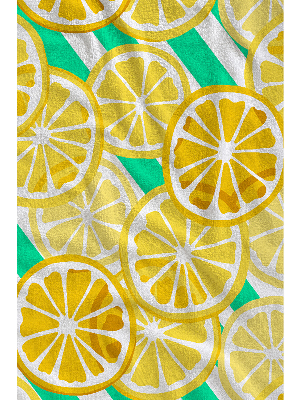 Mint Yeşili Limon Desenli 70x150 Cm Dijital Baskılı Plaj Ve Banyo Havlusu-1