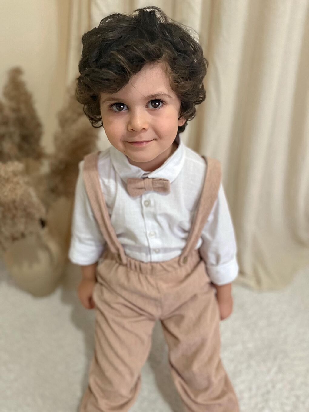 Bej Papyonlu Fitilli Üçlü Takım-1