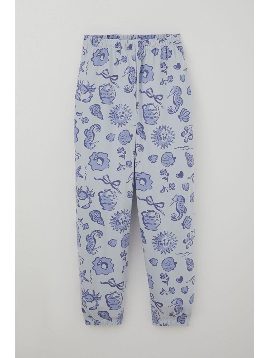 Kız Çocuk Pijama Takımı Güneşli Deniz Masalı Açık Mavi (4-6 Yaş)-2