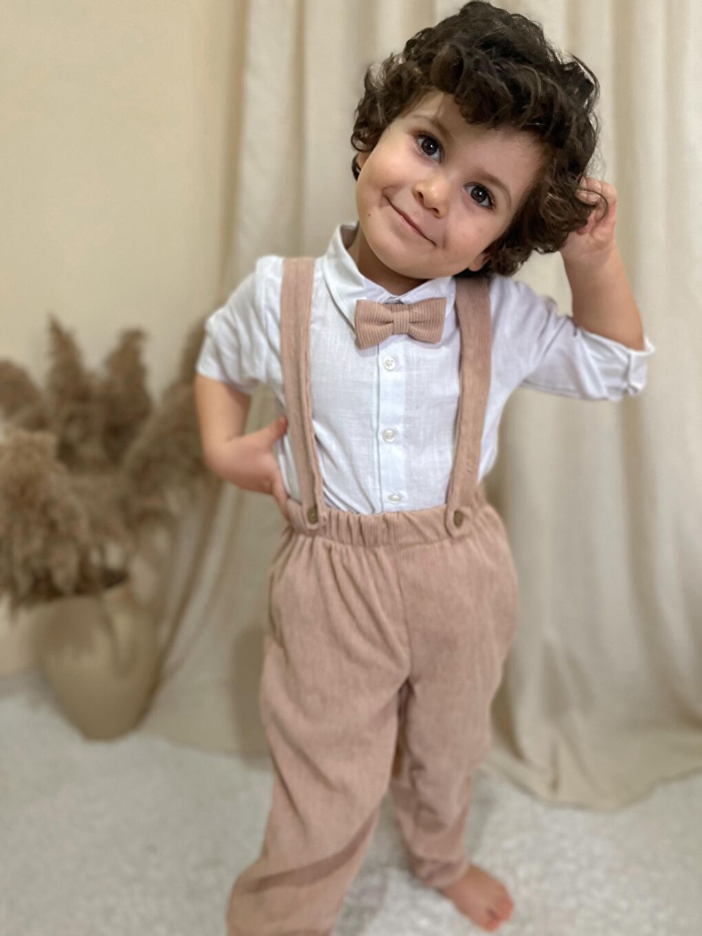 Bej Papyonlu Fitilli Üçlü Takım-2