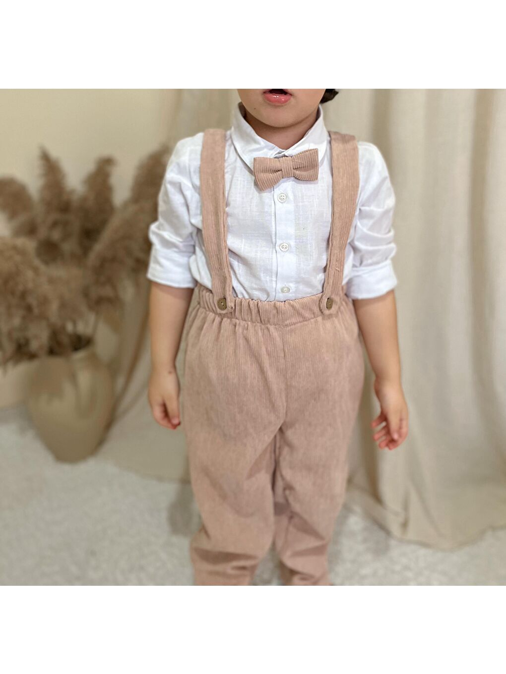 Bej Papyonlu Fitilli Üçlü Takım-3