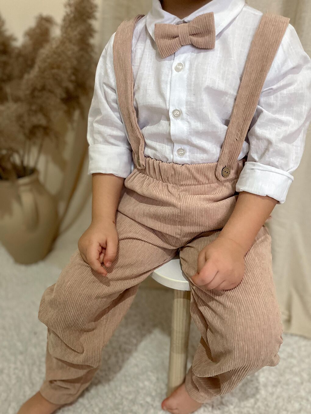 Bej Papyonlu Fitilli Üçlü Takım-4