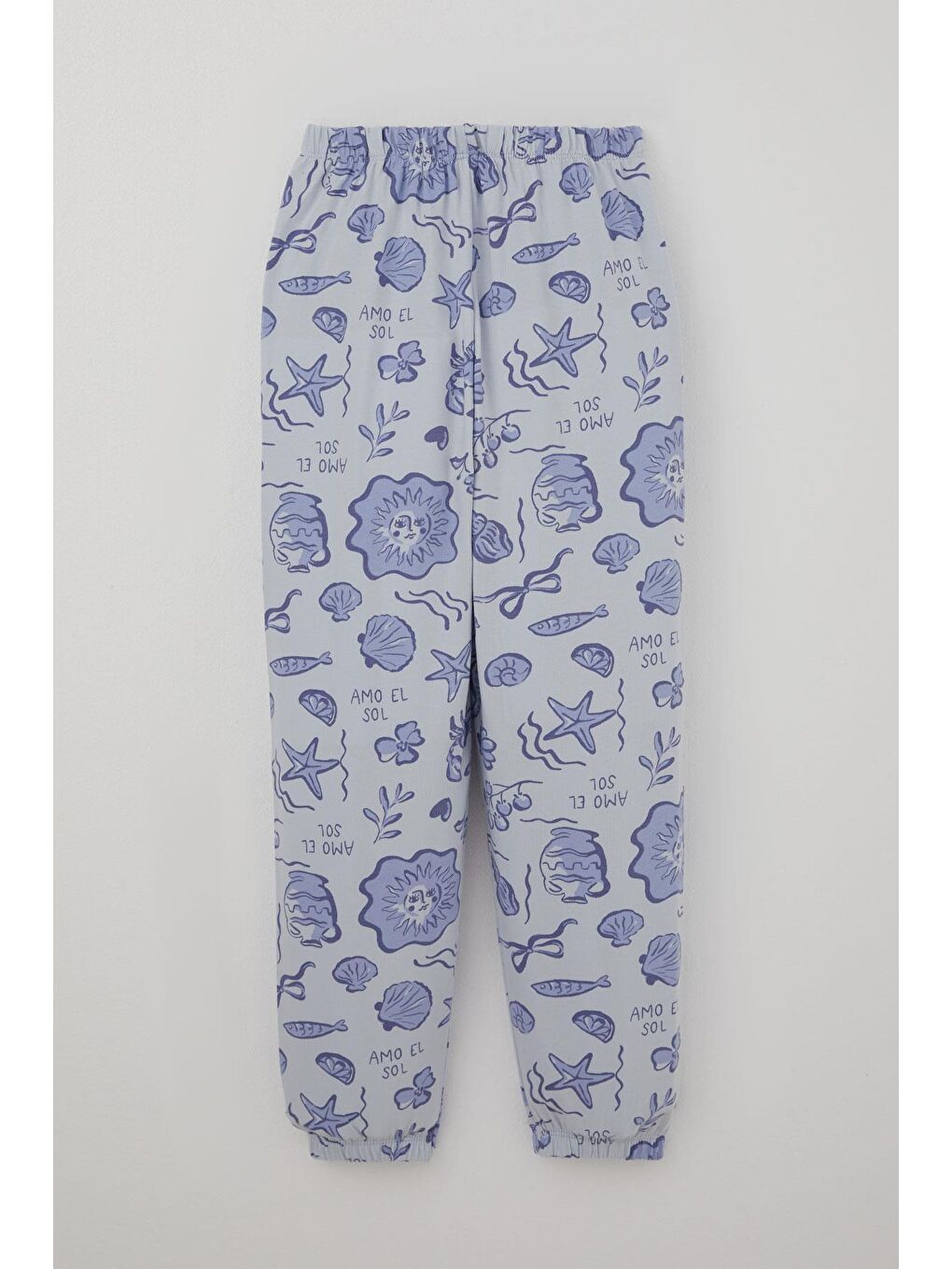 Kız Çocuk Pijama Takımı Güneşli Deniz Masalı Açık Mavi (4-6 Yaş)-4