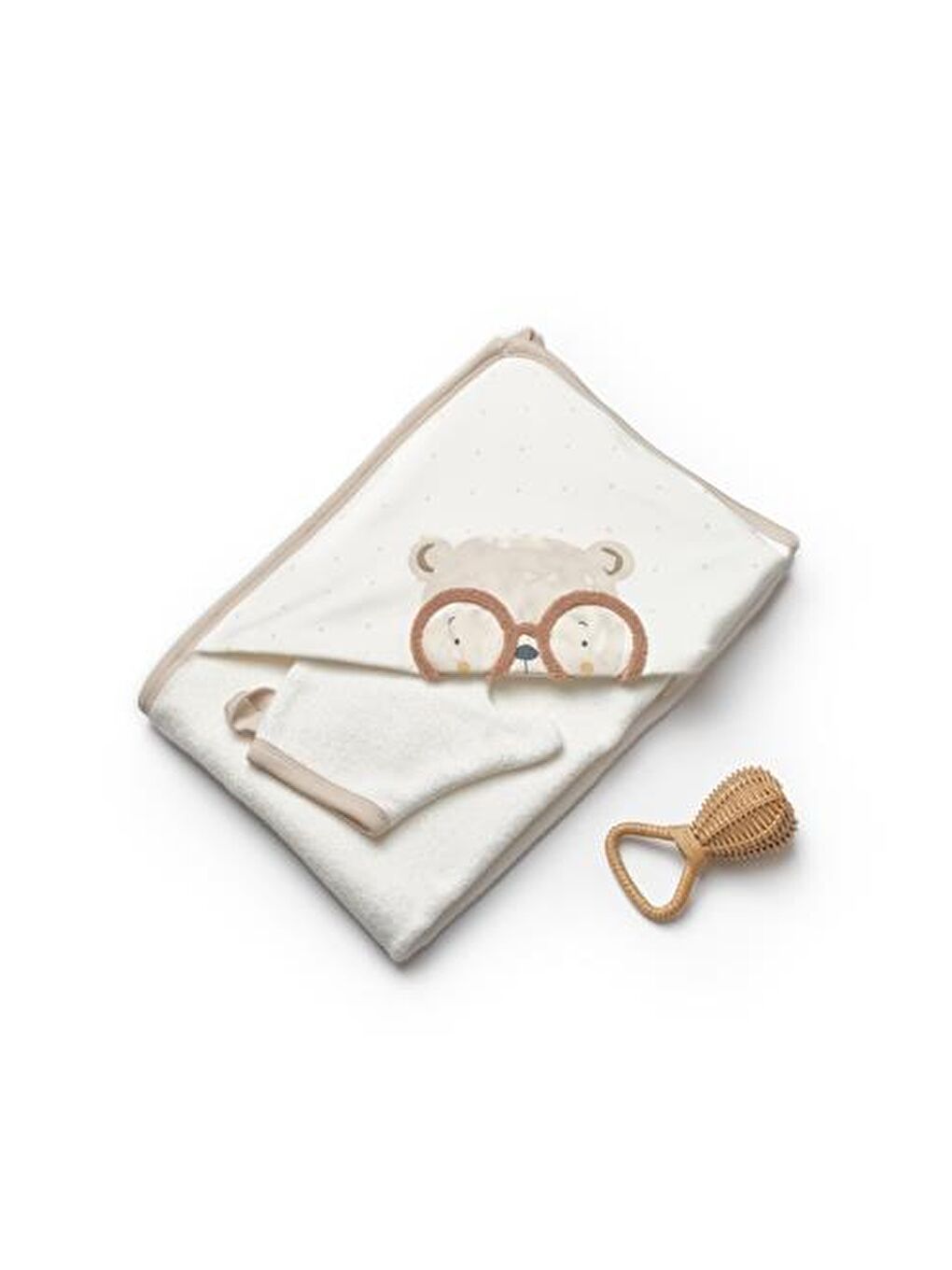 BabyCosy Organic  Ekru Bebek 2'li Banyo Havlusu
