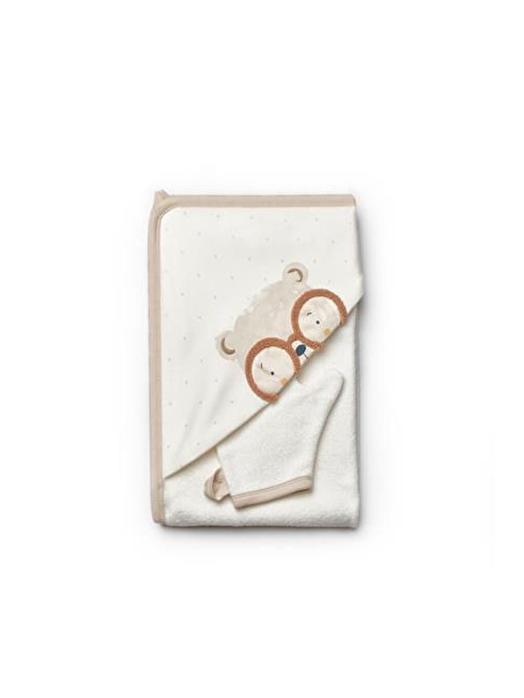 BabyCosy Organic  Ekru Bebek 2'li Banyo Havlusu - 1