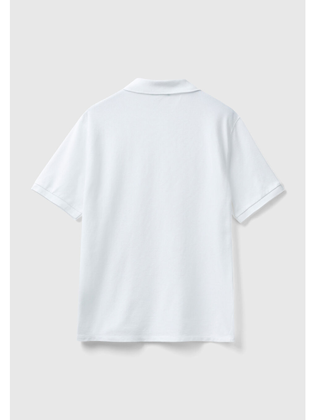 Kadın Beyaz Streç Pamuklu Sol Altı Logo Baskılı Polo Tişört-3