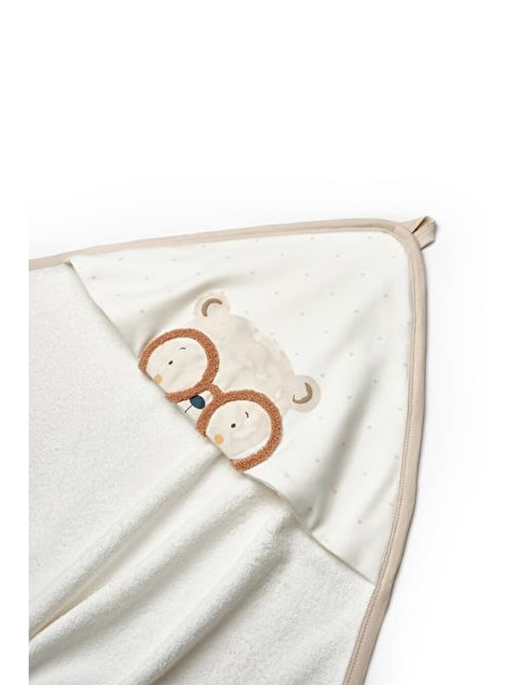 BabyCosy Organic  Ekru Bebek 2'li Banyo Havlusu - 3