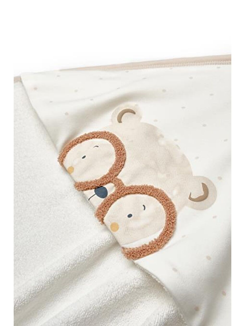 BabyCosy Organic  Ekru Bebek 2'li Banyo Havlusu - 4