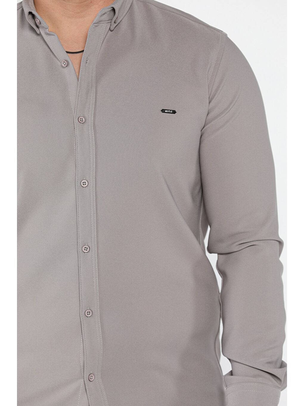 Gri Erkek Basic Gömlek-3