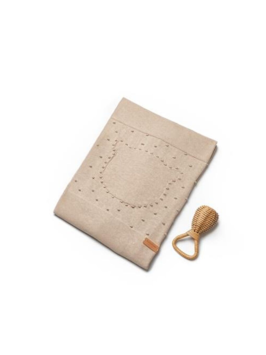 BabyCosy Organic  Bej Bebek Triko Battaniye 85 x 85 cm %100 Organik Pamuk - Yenidoğan Serisi - CSY8132