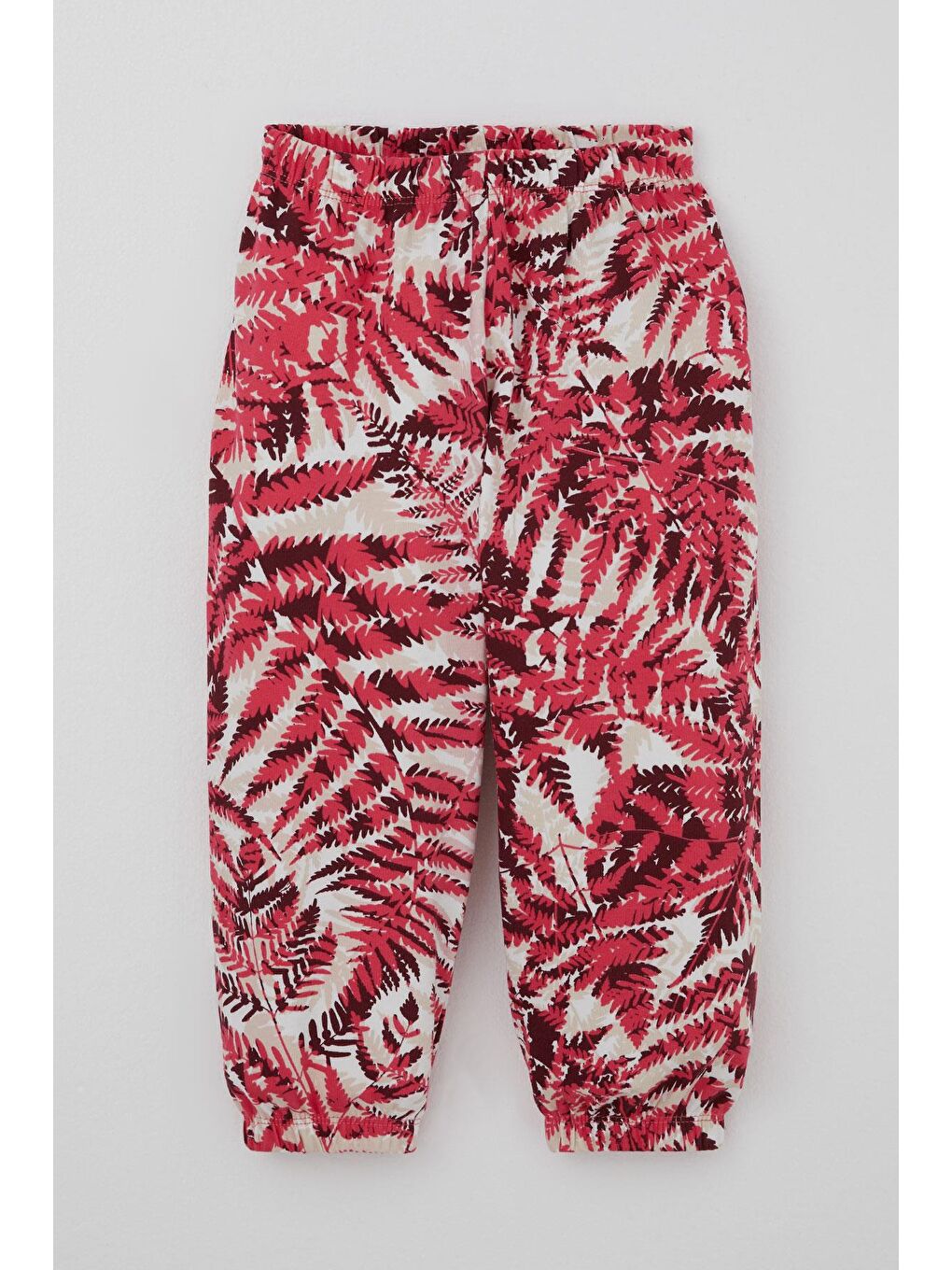 Kırmızı Kız Bebek Pijama Takımı Orman Temalı Yaprak Desenli Vişne Çürüğü (9 Ay-3 Yaş)-2