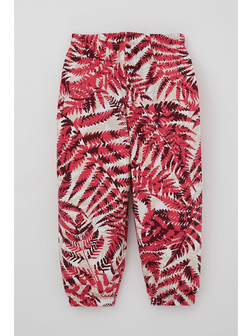 Kırmızı Kız Bebek Pijama Takımı Orman Temalı Yaprak Desenli Vişne Çürüğü (9 Ay-3 Yaş)-4