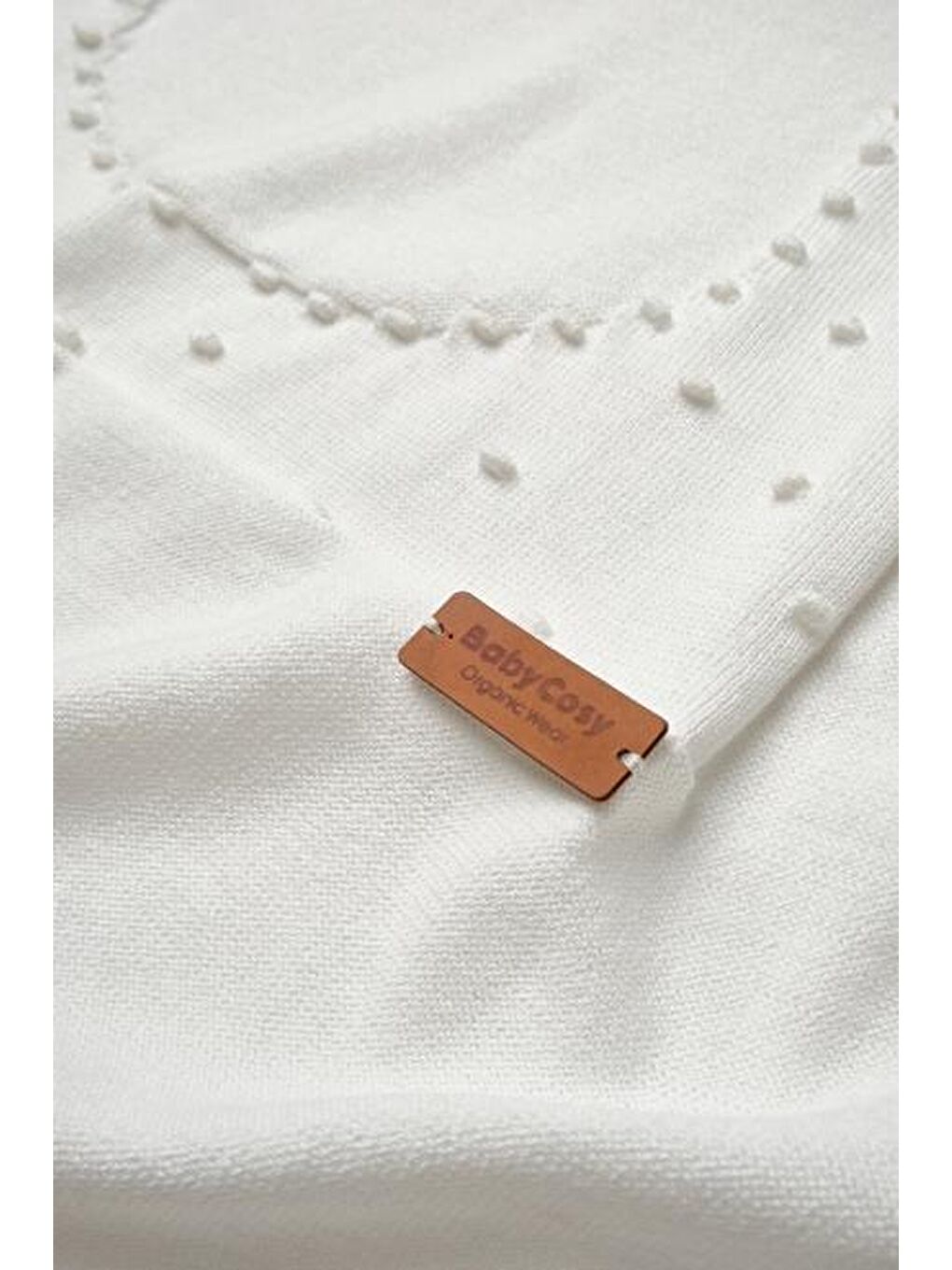 Ekru Bebek Triko Battaniye 85*85cm %100 Organik Pamuk - Yenidoğan Serisi - Csy8131-4