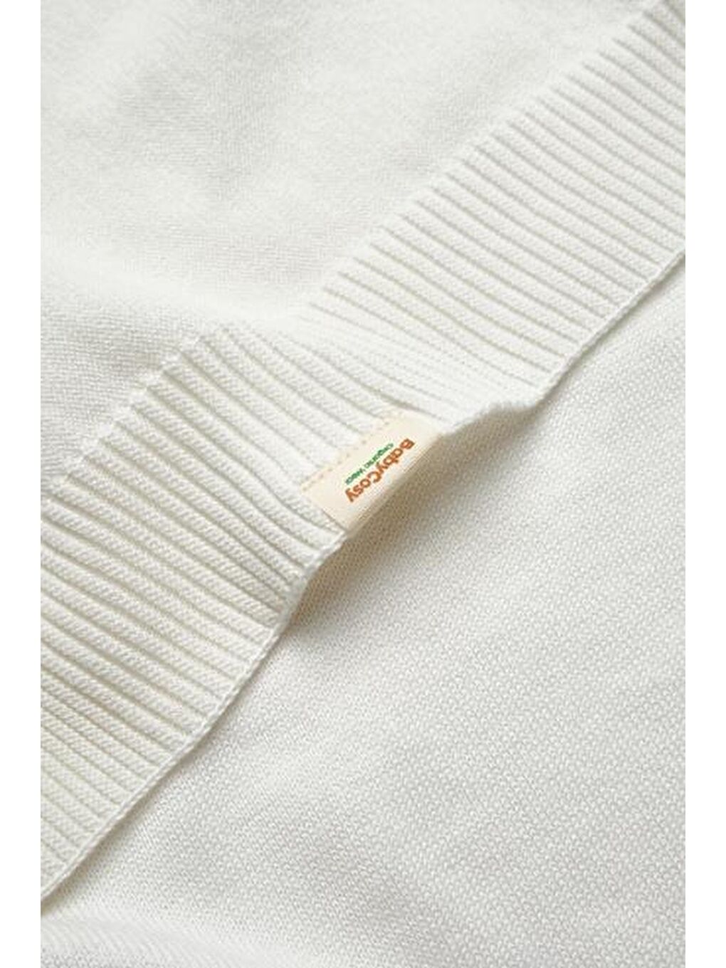 Ekru Bebek Triko Battaniye 85*85cm %100 Organik Pamuk - Yenidoğan Serisi - Csy8131-5