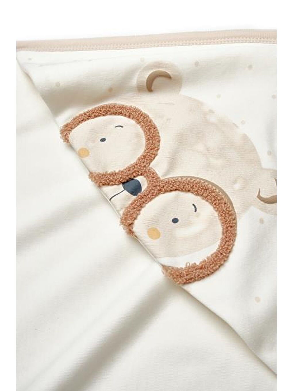 BabyCosy Organic  Ekru Bebek Şapkalı Battaniye %100 Organic Pamuk -Yenidoğan Serisi - CSY8129 - 4