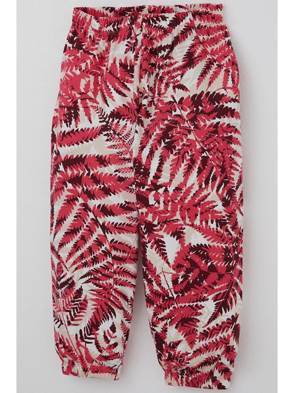 Kırmızı Kız Bebek Pijama Takımı Orman Temalı Yaprak Desenli Vişne Çürüğü (9 Ay-3 Yaş)-6