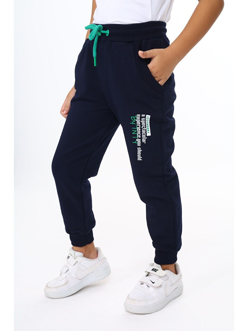 Lacivert Erkek Çocuk Baskılı Eşofman Alt-1