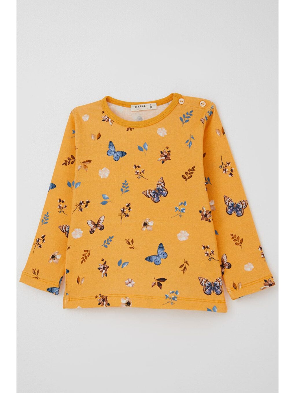Kız Bebek Pijama Takımı Bahar Temalı Kelebek Rüyası Sarı (9 Ay-3 Yaş)-5