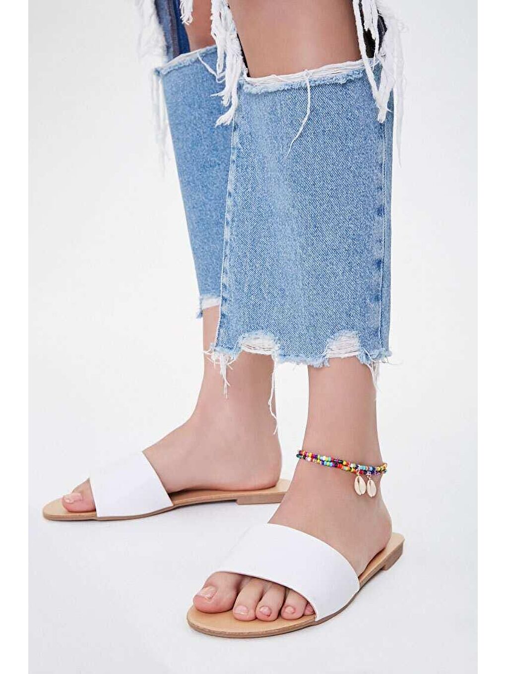 Karışık Renkli Boncuk Kabuklu Halhal