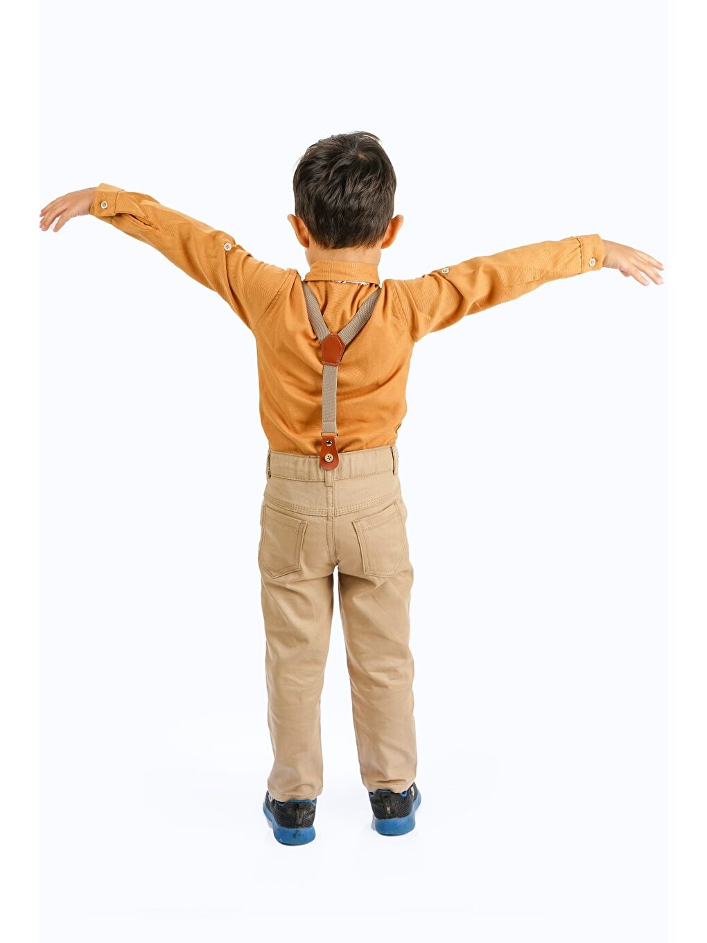 Sarı Oxford Gömlek Uzun Pantolon Erkek Çocuk Takımı MNK0302-1