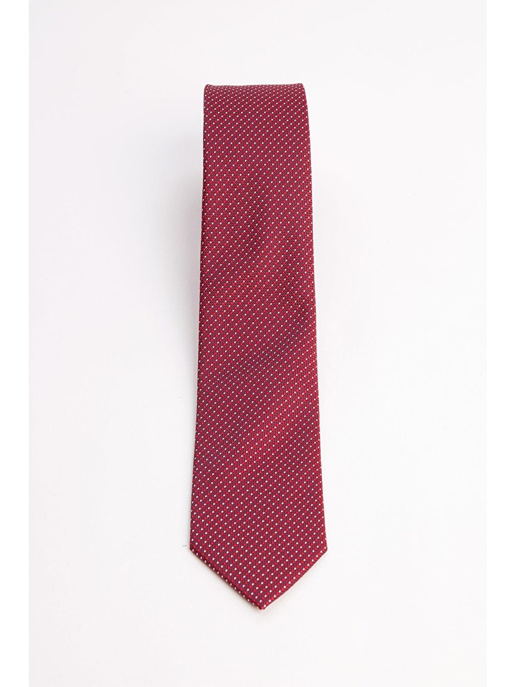 Kırmızı Klasik Cep Mendilli Desenli Kravat