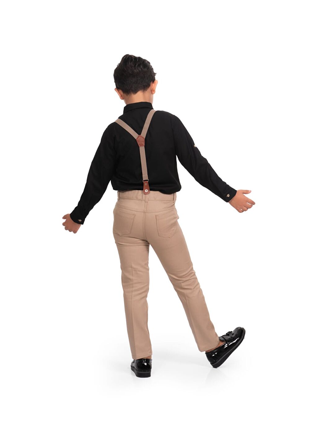 Siyah Oxford Gömlek Uzun Pantolon Erkek Çocuk Takımı MNK0302-1