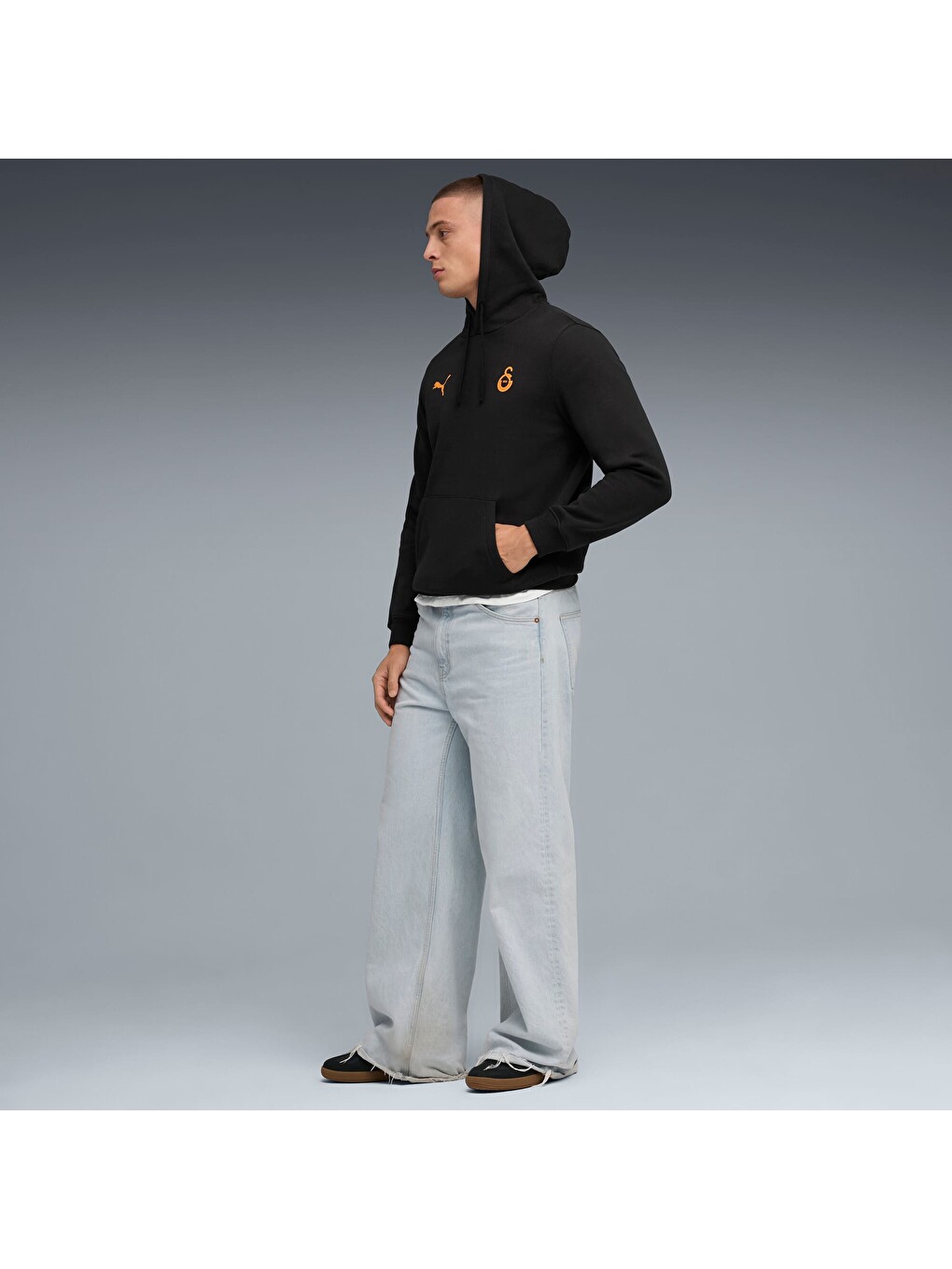 Siyah GALATASARAY FtblESSENTIALS Erkek Kapüşonlu SWEATSHIRT-3