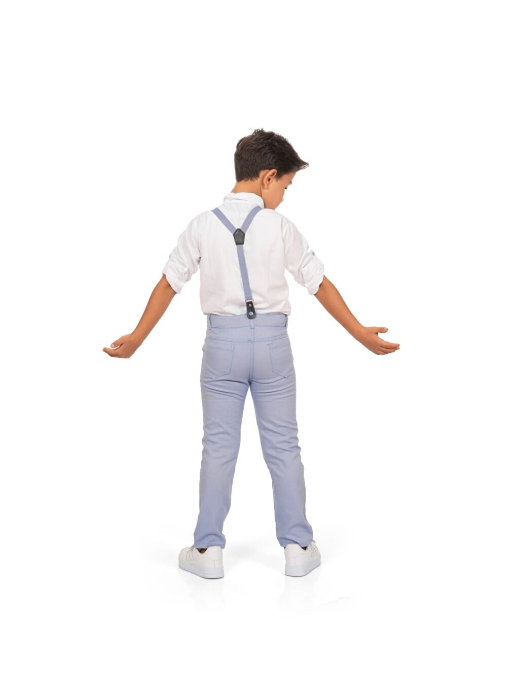 Mavi Oxford Gömlek Uzun Pantolon Erkek Çocuk Takımı MNK0302-2