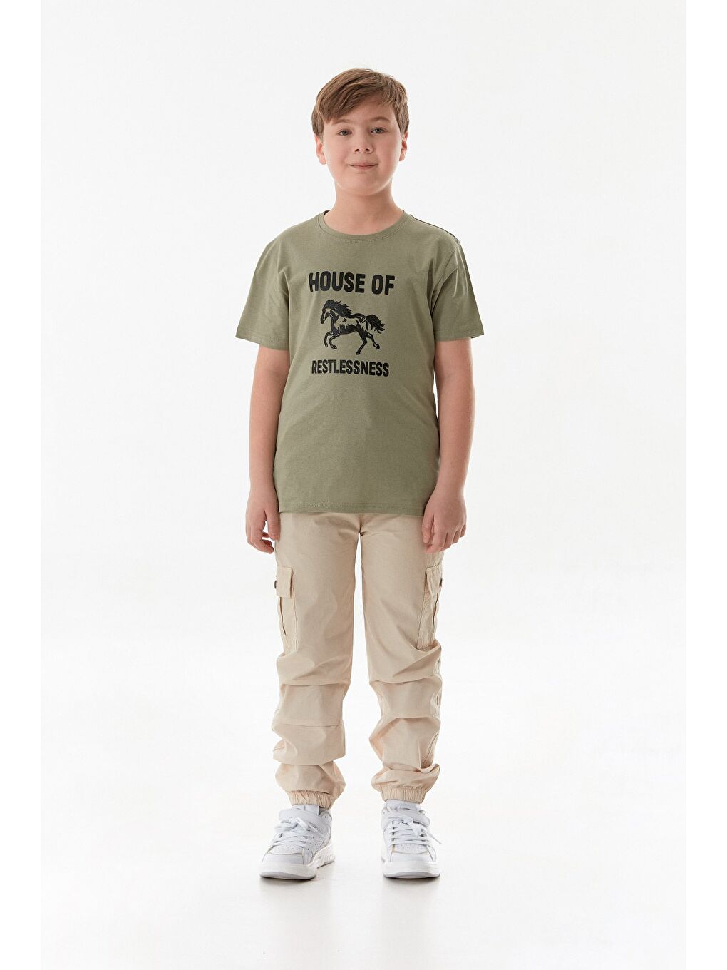 Haki House Of Baskılı Erkek Çocuk Tişört-1