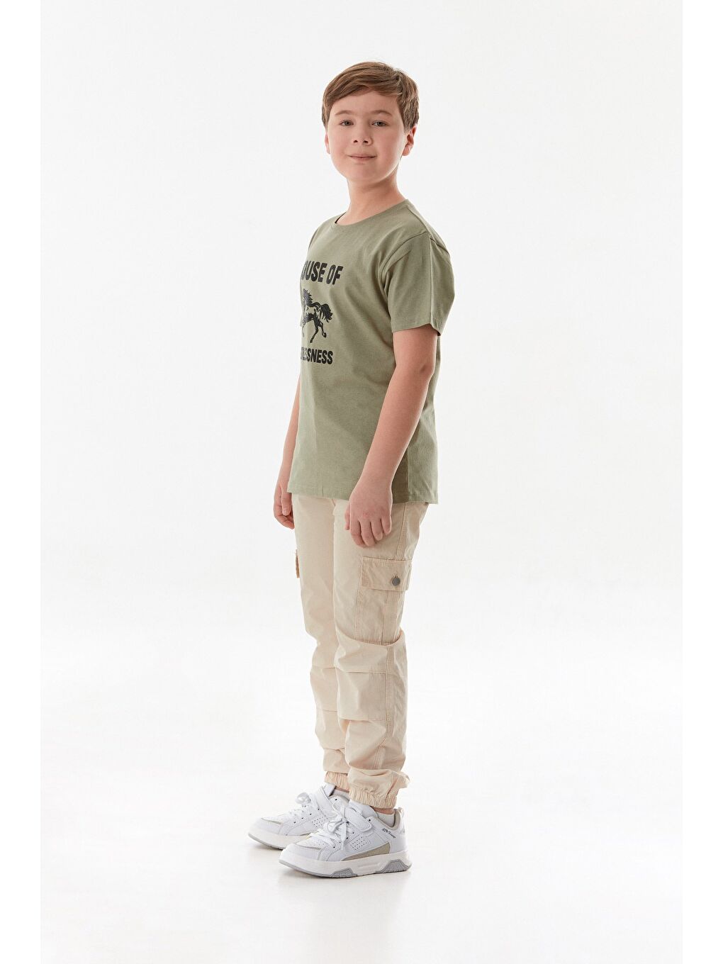 Haki House Of Baskılı Erkek Çocuk Tişört-3