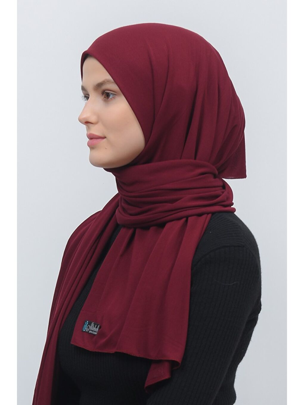 Bordo Tesettür Düz Penye Şal-2