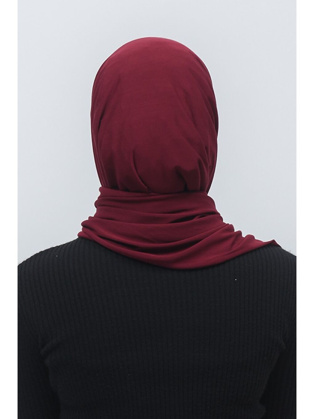 Bordo Tesettür Düz Penye Şal-4