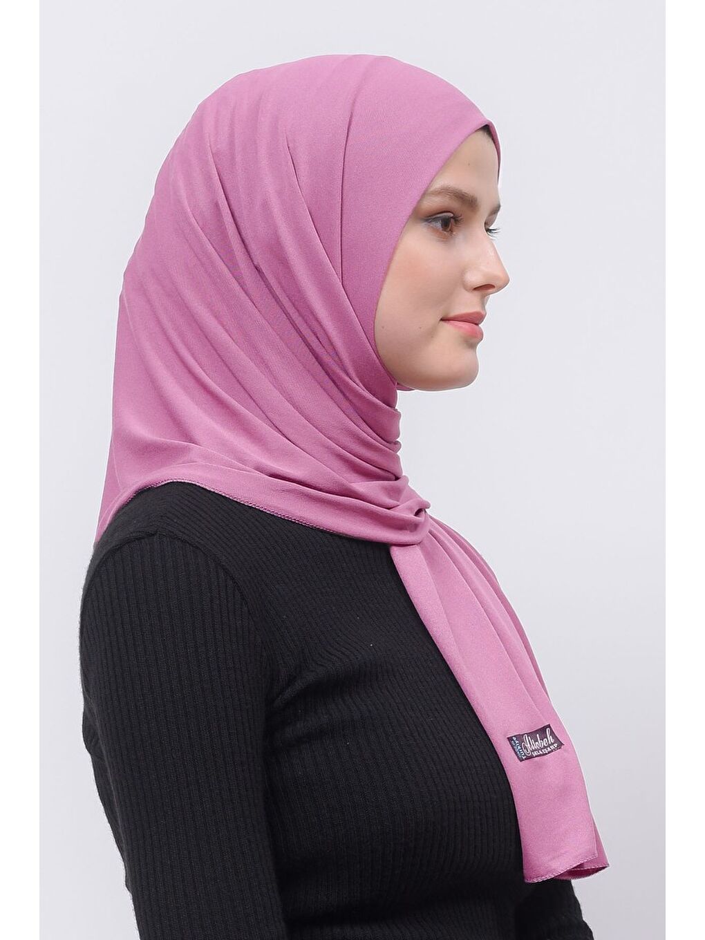 Pembe Tesettür Düz Penye Şal-1