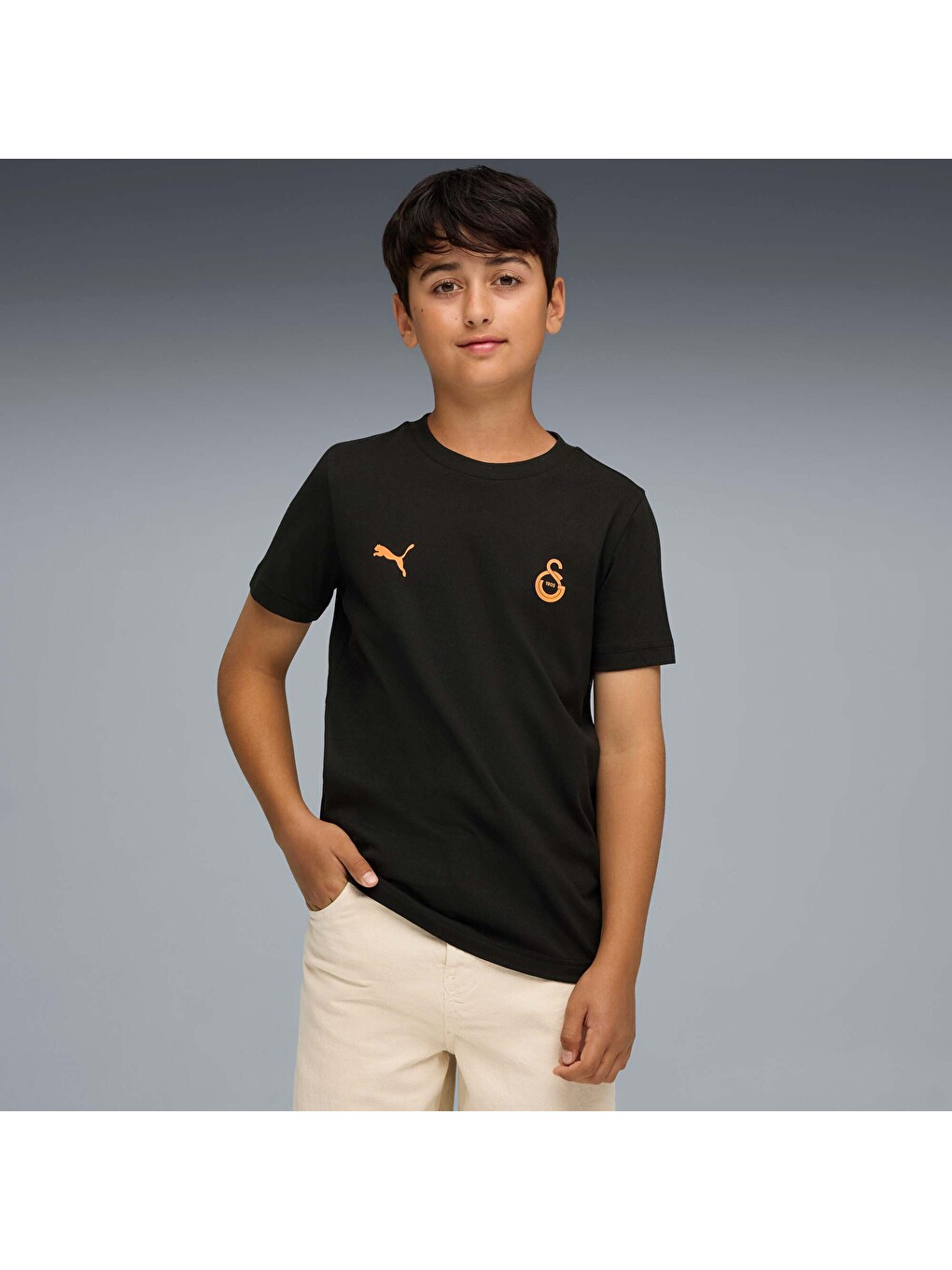 Siyah GALATASARAY FtblESSENTIALS Genç Tişört-4