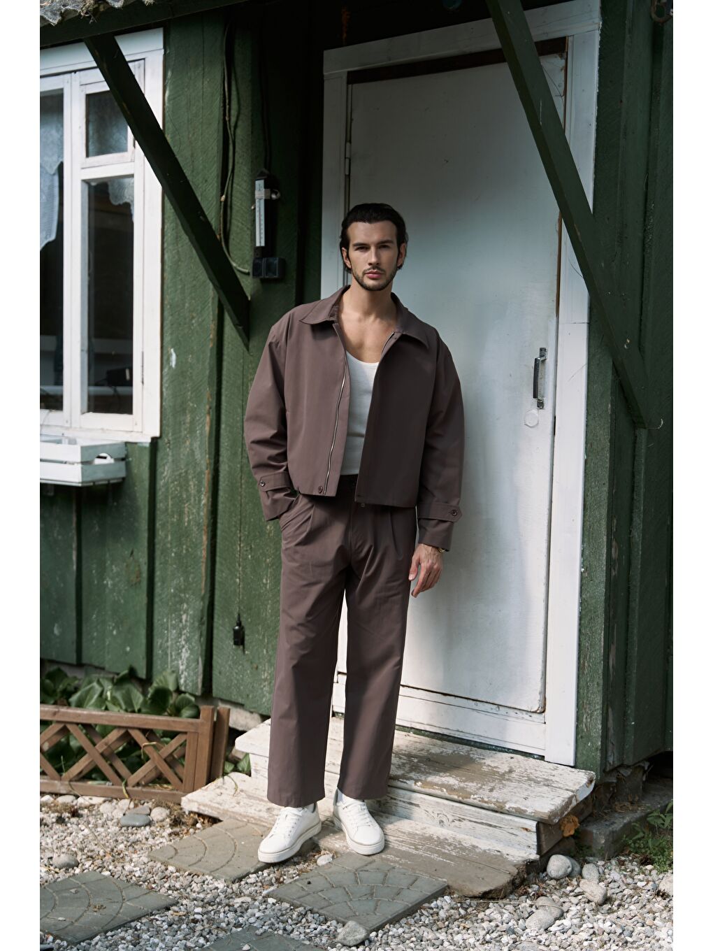 Kahverengi Sergio Kemer Detay Kahve Erkek Ceket-1