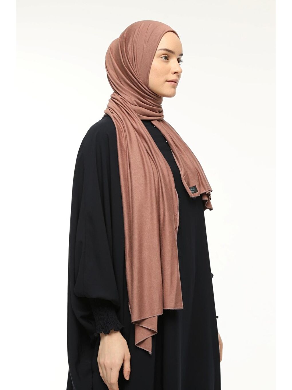 Kahverengi Tesettür Düz Penye Şal-2