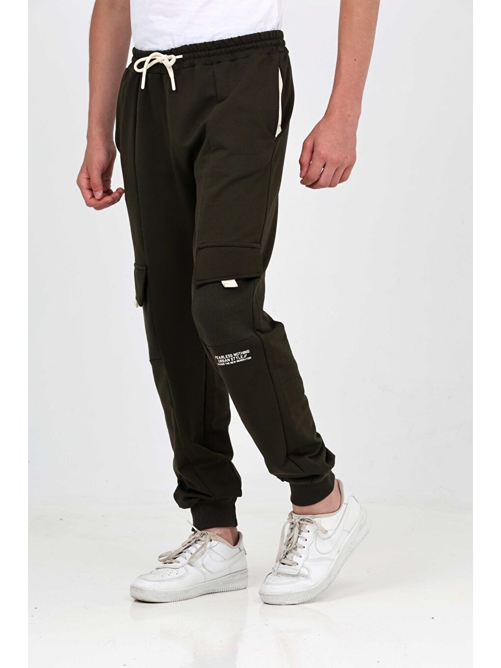 Gri Erkek Çocuk Kargo Cepli Eşofman Alt-6