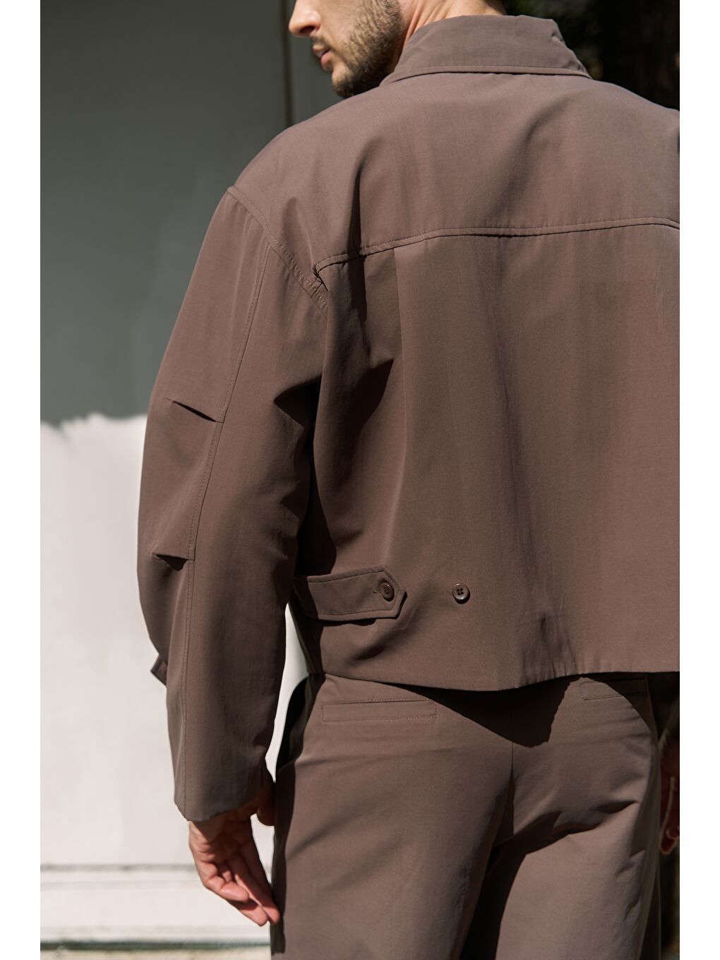 Kahverengi Sergio Kemer Detay Kahve Erkek Ceket-3