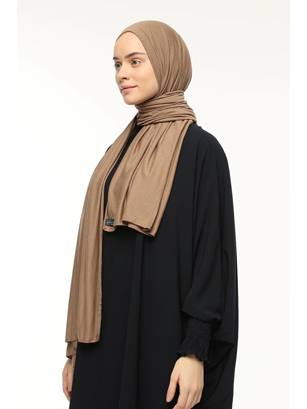 Kahverengi Tesettür Düz Penye Şal-1